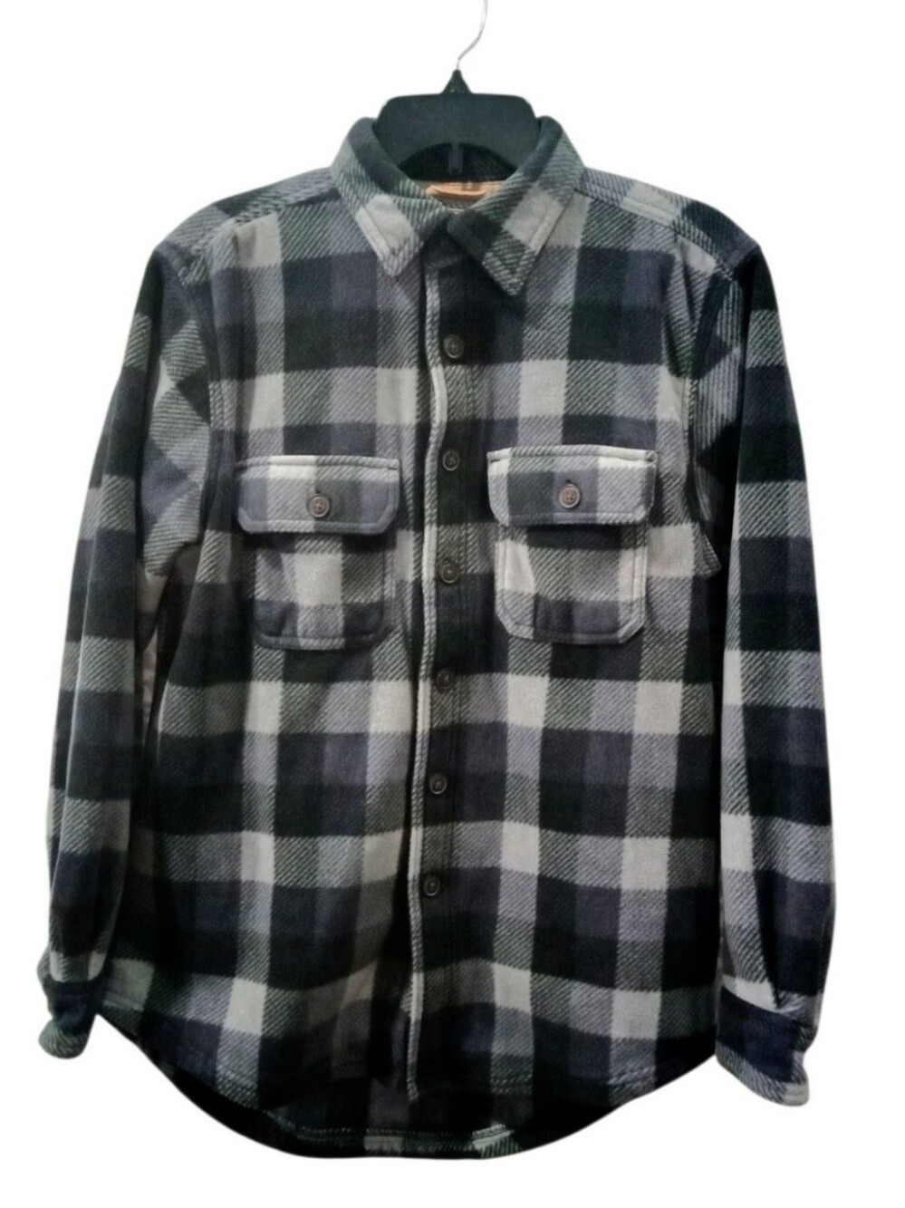 Outdoor Life Men's  Black & Gray Plaid Button-Up